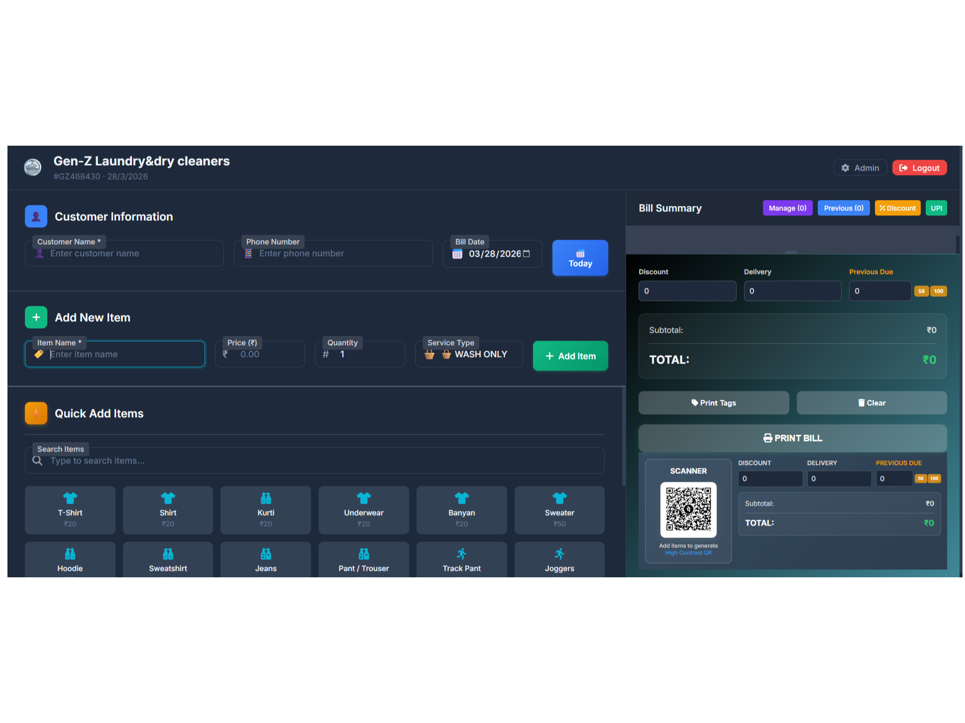 Digital POS Billing & Tagging System