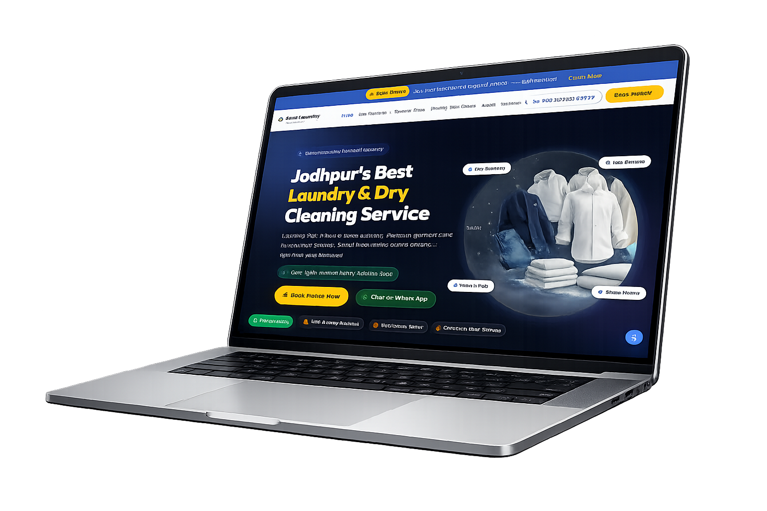 GenZ Laundry Official Website on Laptop